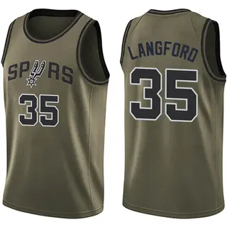 Men's Romeo Langford San Antonio Spurs Green Salute to Service Jersey - Swingman