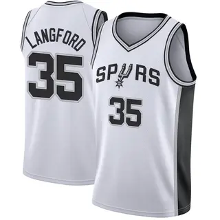 Men's Romeo Langford San Antonio Spurs White Jersey - Association Edition - Swingman