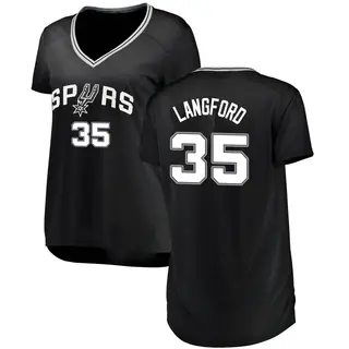 Women's Romeo Langford San Antonio Spurs Black Jersey - Icon Edition - Fast Break