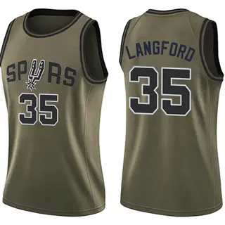 Women's Romeo Langford San Antonio Spurs Green Salute to Service Jersey - Swingman