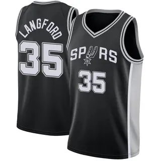 Youth Romeo Langford San Antonio Spurs Black Jersey - Icon Edition - Swingman